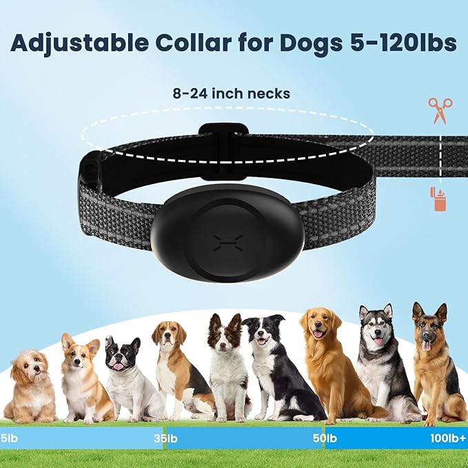 Dog Shock Collar with Soft Neoprene Padded - 4 Training Modes E Collar with 1600FT Remote Control for 5–120 lbs Large Medium Small Dogs, IPX7 Waterproof, Pet Collar Accessories, Black