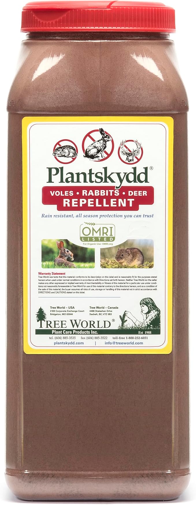 Plantskydd Animal Repellent - Repels Deer, Rabbits, Elk, Moose, Hares, Voles, Squirrels, Chipmunks and Other Herbivores; 8 LB Granular Shaker Jug (PS-VRD-8)