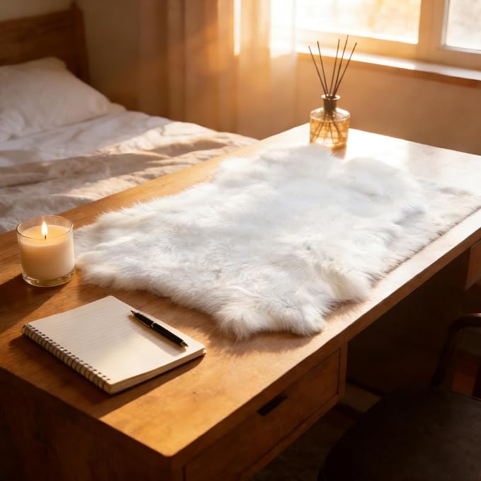 Craft Rabbit Fur Pelt Skin Genuine Tanned Animal Hide with Sewing Quality Leather 12" by 14" for Decoration DIY Crafts Cat Dog Toys Fur Fabric（5Pcs, White）