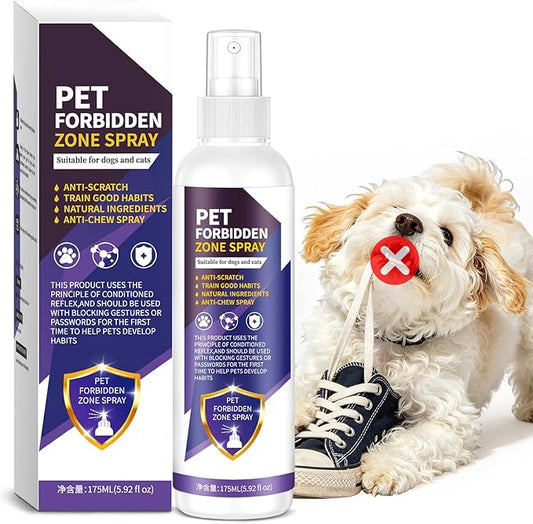 Bitter Apple Spray for Dogs 200ML，No Chew Spray for Dogs Natural Dog Deterrent Spray for Pet Behavior Training Deters Chewing - Safe for Skin & Furniture