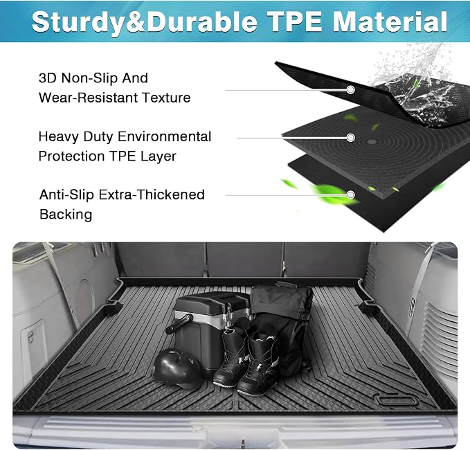 Mixsuper Custom Fit for Cargo Liner 2003-2017 Ford Expedition/Lincoln Navigator (No EL or L Models) Behind The 2nd Row Seats All Weather Rear Cargo Trunk Floor Mat