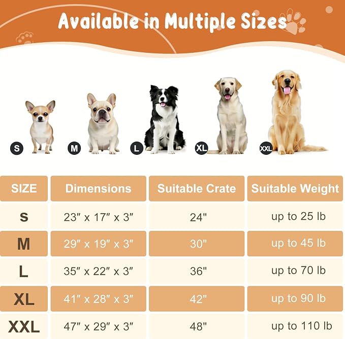 EMPSIGN Dog Bed Mat Crate Pad Mattress, Ultra Soft Pet Kennel, Grey, Large | Reversible(Cool & Warm), Waterproof Linings, Removable Machine Washable Cover, for 36" Dog Crate, Firm Support