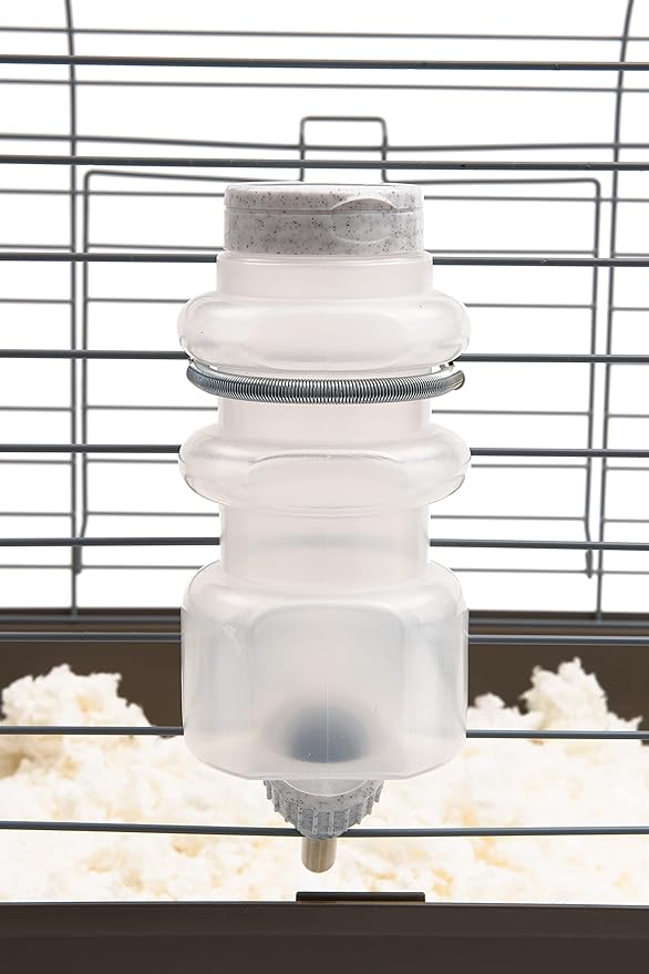 Lixit® Top Fill No Drip Water Bottles for Rabbits, Ferrets, Hamsters, Guinea Pigs, Rats, Chinchillas and Other Small Animals - Made in USA (Granite (Pack of 2), 16 Ounce)