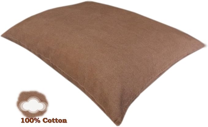 Durable Comfort Micro-Cushion Memory Foam Pet Dog Pillow Bed Waterproof Liner + External Cover for S,M,L Dogs- Complete Set (Brown Denim, 48''x29'')