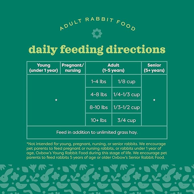 Oxbow Garden Select Rabbit Food, Adult, Made with Oxbow Timothy Hay for Rabbit, Bunny Food Pellets, Non-GMO, No Soy or Wheat, Small Animal Pet Products, Made in USA, High Fiber, 8 lb. Bag