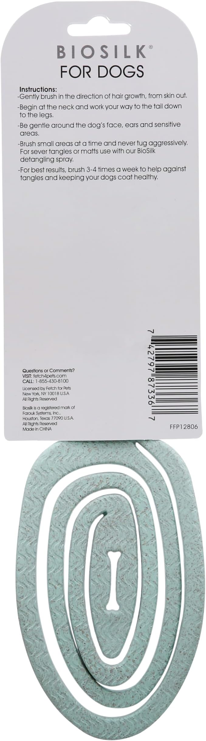 BioSilk for Pets Eco-Friendly Detangling Pin Brush for Dogs, 48-Pack | Gentle grooming brush removes knots and tangles, supports healthy coats for all dog breeds