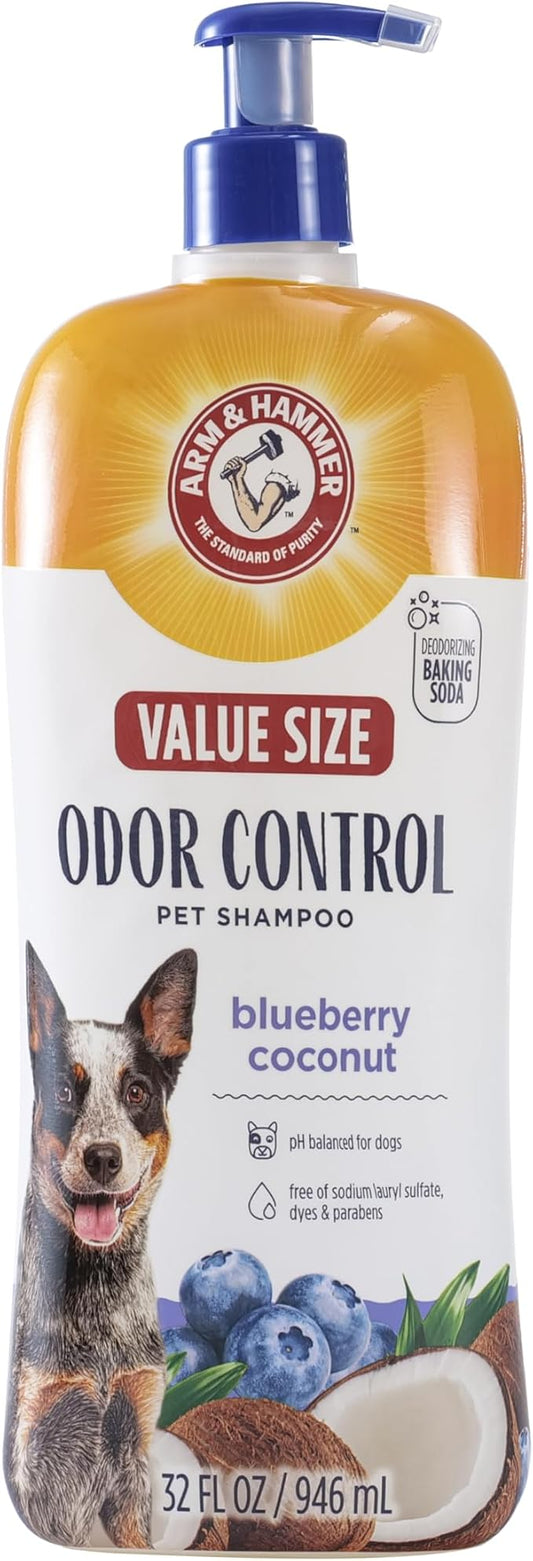 Arm & Hammer for Pets Odor Control Shampoo for Dogs, Blueberry Coconut, Odor Eliminating Dog Shampoo, Dog Deodorizer, 32 Fl Oz