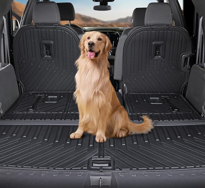 Cargo Mat Backrest Mats for 2018-2022 2023 Chevrolet Chevy Traverse Car Mat Accessories, All Weather TPE Cargo Liner Trunk Mat (18-23 7/8 Seats-3rd Row Backrest Mats&Cargo Mat)
