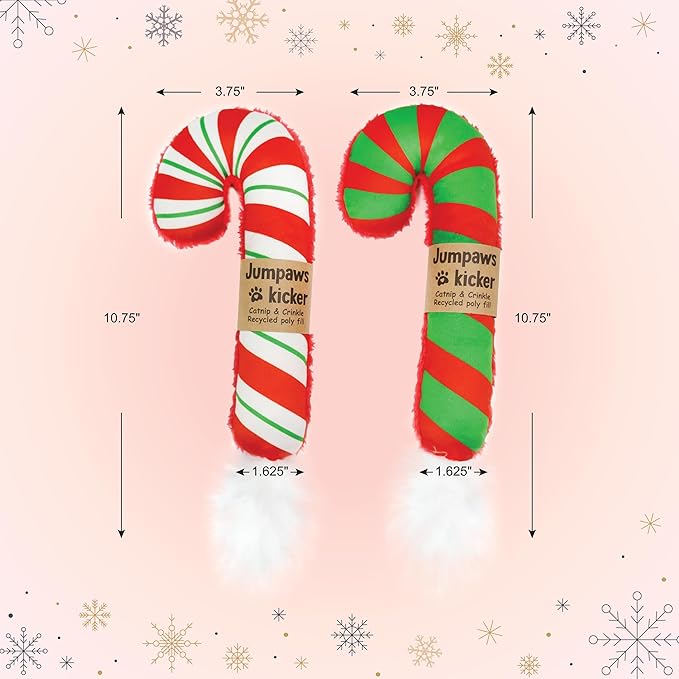 Lot de 2 jouets à herbe à chat interactifs naturels, jouet à mâcher résistant aux morsures, accessoires pour chats d'intérieur, canne de Noël