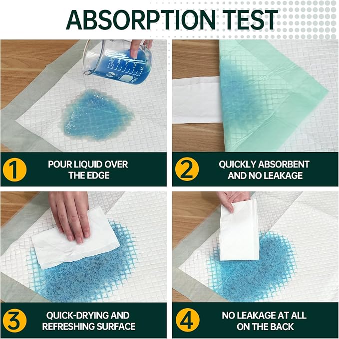 MILDPLUS Disposable Bed Pads 40"X40" 50pcs Extra Large Pee Pads | Incontinence Bed Pads, Heavy Duty Super Absorbent Underpads, Waterproof Chucks Pads for Adults, Elderly or Pets, 100x100CM