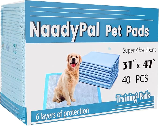 Large Pee Pads for Dogs 31"x47", 40count, Super Absorbent