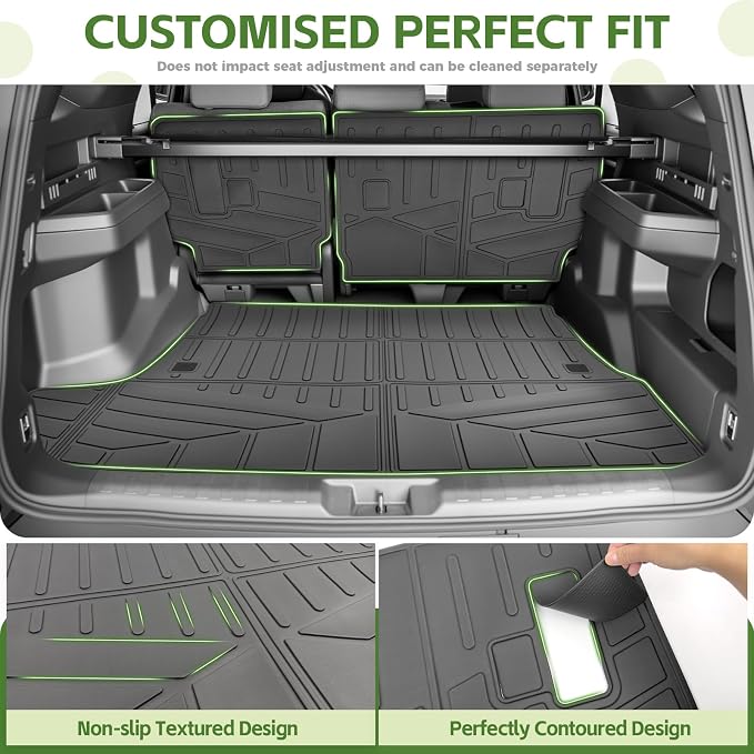 Cargo Liners for 2025 2026 Toyota 4Runner 5 Seats Gas, Trunk Mat with Seat Back Cover All Weather Rear Cargo Mat Backrest Protector Accessories (Not for Hybrid EV&i-Force MAX)