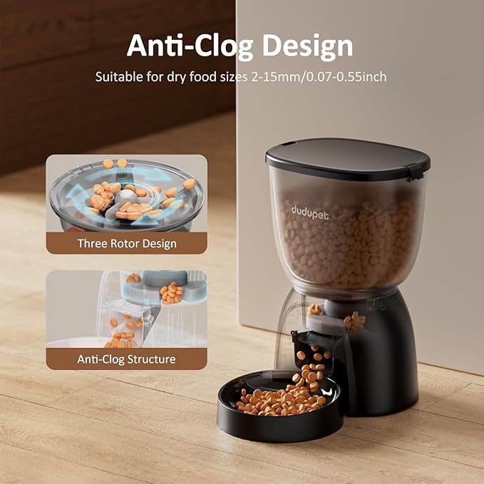 Automatic Cat Feeder WiFi, 5G App Control Timed Cat Dry Food Dispenser with Remote Feeding, 5L Auto Pet Feeder up to 10 Meals 1-15 Portion Control per Day, Auto Dog Feeders for Indoor Use