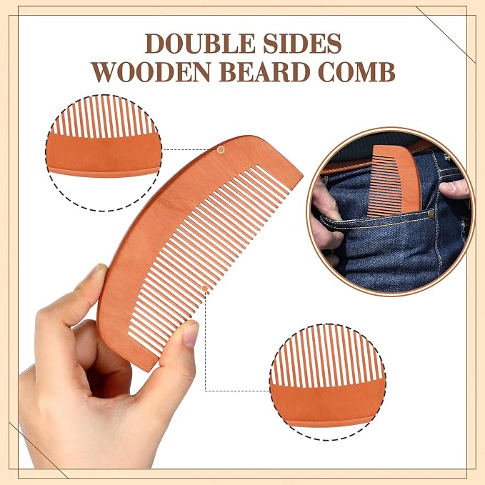 Maitys 10 Set Appreciation Gifts Bulk Beard Brush Comb Scissors,Round | Boar Bristle Beard Brush, for Men Father Colleague Employee