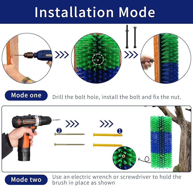 6pcs Livestock Scratching Brush Goat Scratcher Brush Full Massage Grooming Tool with 24 Screws for Cow,Cattle,Cow,Sheep, Horses,Pigs