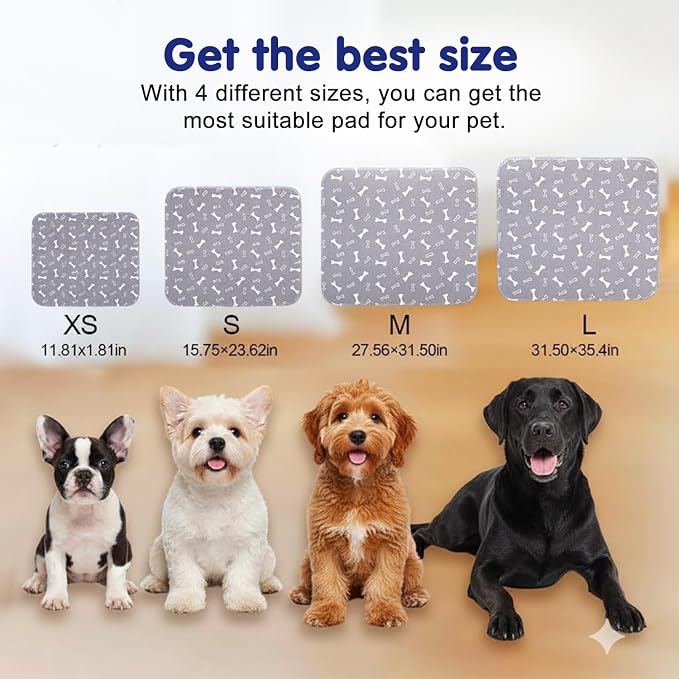 Pee Pads with Pheromones, Elite Pads for Cats, Washable Pee Pads for Dogs, Leak-Proof & Anti-Slip Pet Training Pad for Home & Travel(White, M: 23.6" × 15.7")