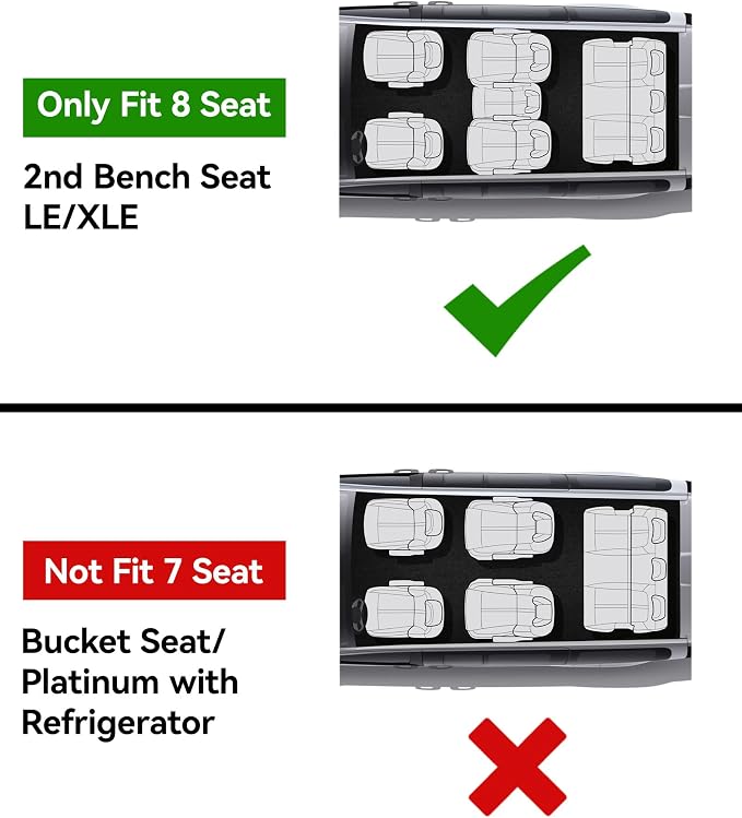 3W Floor Mat Fit Toyota Sienna 2021-2026 (Only for 8 Seat), TPE All Weather Custom Fit Floor Liner for Toyota Sienna LE/XLE, Full Cover Protection 2nd and 3rd Row Car Mats, Black