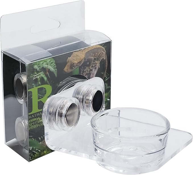Strong Magnetic Reptile Ledge Acrylic Gecko Feeding Ledge Reptile Food Water Feeder Dish for Chameleon Spider Bearded Dragon Jumping Spider Tank Accessories