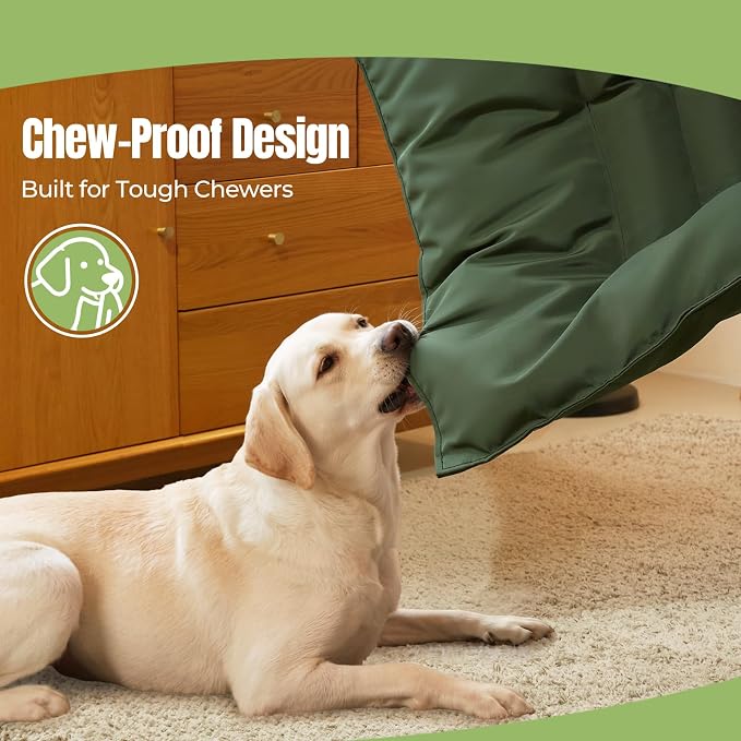 Chew Proof Indestructible Dog Bed,Large (28"x41"),Green | Durable,for Aggressive Chewers,Tough,chew resistant, non chewable,Machine Washable & Waterproof,Indoor Outdoor