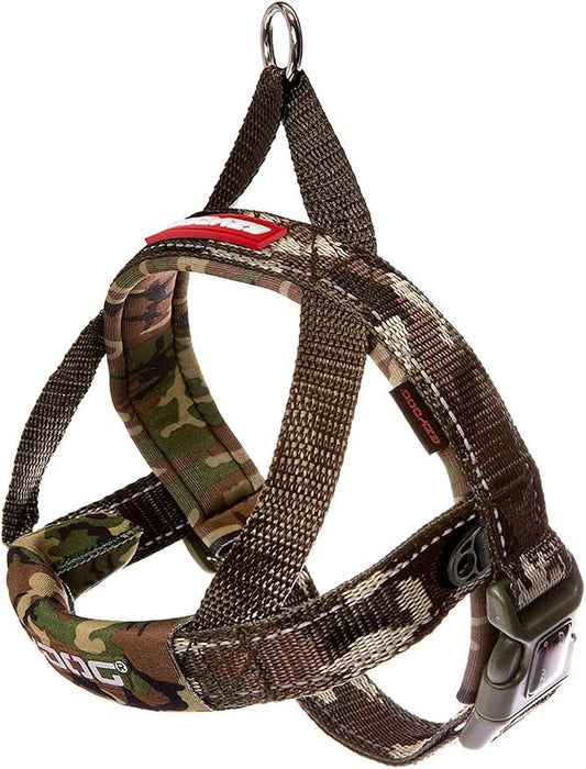 EzyDog Quick Fit Dog Harness, Soft Neoprene Padding - Small, Green Camo | Fast One-Click Buckle, Adjustable Fit, Strong Reinforced Materials, Reflective Stitching, No Pull Dog Harness, Easy Walking