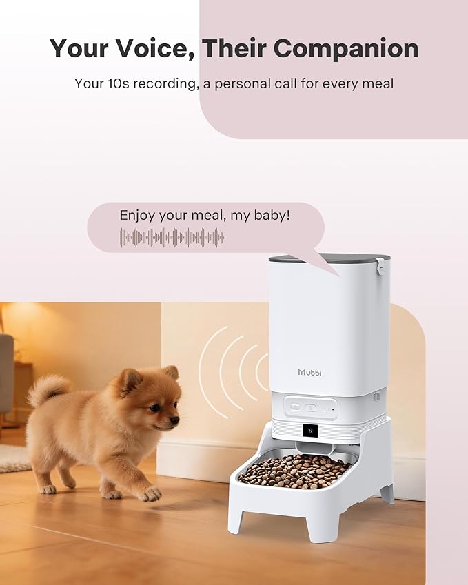 Automatic Cat Feeder with Camera - 7L Automatic Dog Feeder with Large Food Tray & 1080P Night Vision, Elevated Bowl, 2-Way Audio, 10s Voice Recording, 5G/2.4G WiFi Timed Cat Food Dispenser, 1-15 Meals