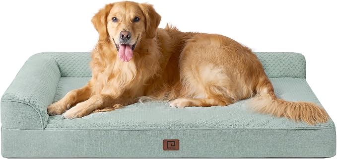 EHEYCIGA Extra Large Dog Bed Othorpedic, Memory Foam XL Dog Bed with Washable Removable Cover, Waterproof Pet Sofa Couch XLarge Size Dogs with Nonskid Bottom, 44x32x6.5, Greyish Green | Washable Removable Cover, Waterproof Flat Pet Sofa Couch with Nons...