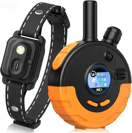 RPZ Dog Shock Collar with Remote Control, Dog Training Collar, E Vibration Collar for Large Medium Small Dogs, 4 Training Modes Rechargeable IPX7 Waterproof 4200FT, Orange