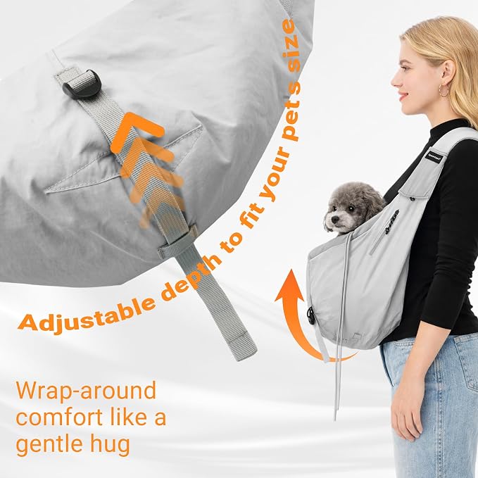 Dog Backpack Carrier & Body Sling for Small Dogs & Cats – Hands-Free Dog Pouch Carrier with Adjustable Strap for Travel & Hiking