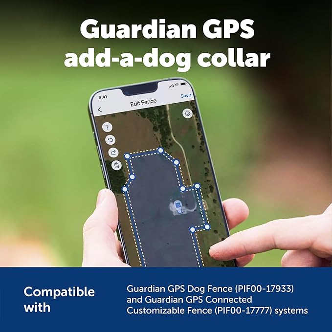 PetSafe Guardian GPS Dog Fence Add-A-Dog Collar - Add-On for Guardian GPS Fence System - AccuGuard Technology - Tone Vibration & 10 Levels of Static Correction - Waterproof Collar - Black