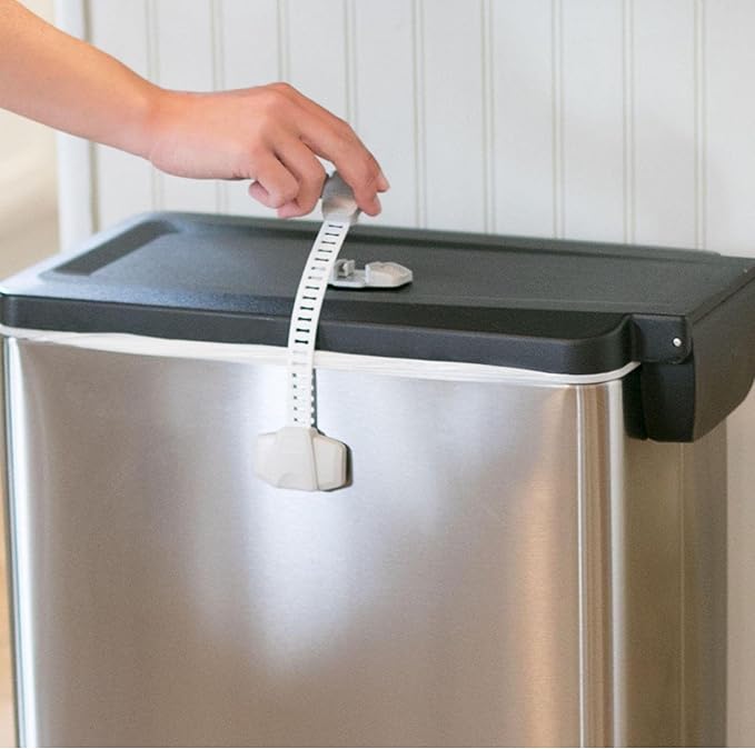 MYPET North States Safety Paws Mischief Minder Strap Locks | Works on Garbage cans, cabinets, and More (2-Pack, Gray)