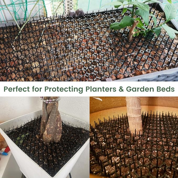 Ley's 12 Pack Cat Deterrent Mat, 6 x 8 in Scat Mat with Spikes, Keep Cats Away from Plants, Indoor Furniture & Outdoor Garden Fence – Pet Repellent Barrier