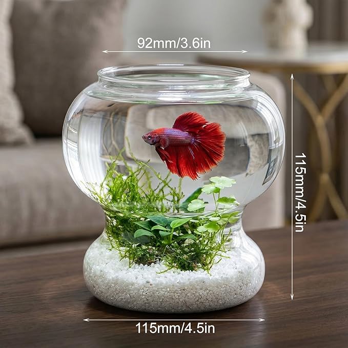 Mini Plastic Fish Bowl 25 oz Decorative Small Fish Tank Unbreakable Aquarium Starter Kit for Centerpiece Vases Party Decorations (2026 New Model)