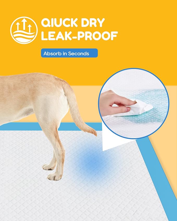60 Count-30" x 36" XXL Puppy Pads, Extra Large Pee Pads for Dogs, Super Absorbent Disposable Dog Training Pads, Quick Drying, Leak-Proof, Ultra Thick Potty Pads for Dogs, Puppies, Doggie, Cats