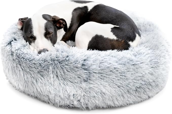 Barkbox Dog Bed, 2-in-1 Memory Foam Donut Cuddler Dog and Cat Bed, Calming Orthopedic Joint Relief Fur Crate Lounger for Pets, Machine Washable + Removable Cover, Waterproof Lining, Includes Toy | Calming Orthopedic Joint Relief Crate Lounger for Pets,...