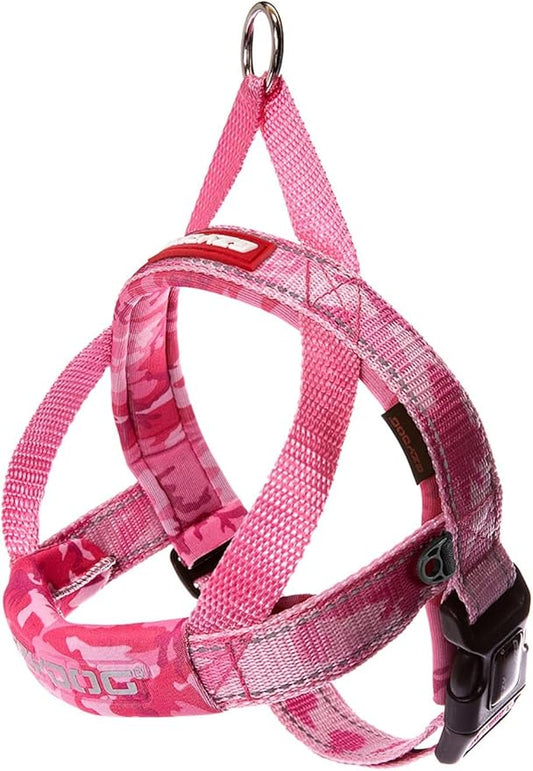 EzyDog Quick Fit Dog Harness, Soft Neoprene Padding - Large, Pink Camo | Fast One-Click Buckle, Adjustable Fit, Strong Reinforced Materials, Reflective Stitching, No Pull Dog Harness, Easy Walking