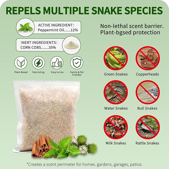 Snake Repellent for Yard Powerful,10 Pack Safe for Home Yard, Pet Safe, Natural Snake Repellant for House Yard Lawn Garden Camping