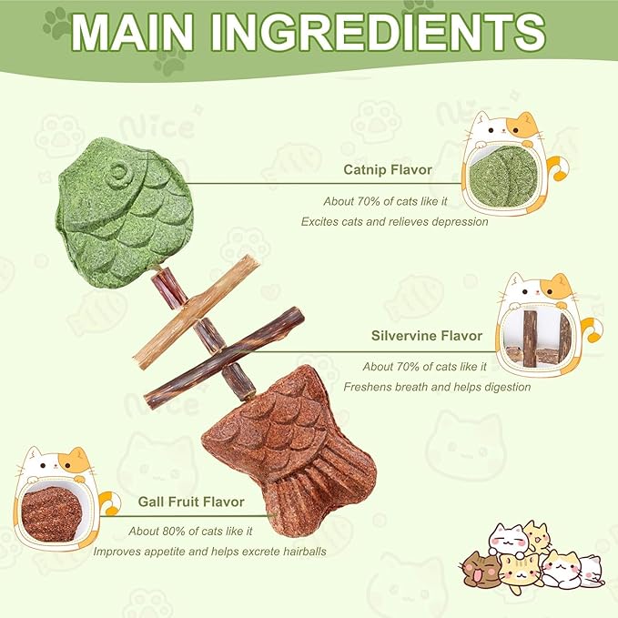 3pcs Purrident Dental Chew Toy for Cats, Creative Fish Bone Cat Toy – Wooden Catnip Teeth Cleaning Stick, Natural Cat Dental Toy, Interactive Play & Kitten Health,Durable Feline Tooth Care Tool