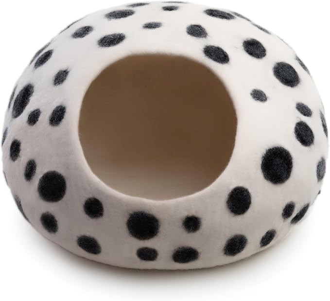 Luxurious Merino Wool Cat Cave - Cats Curl Into Instantly - Foldable Hideaway Pod for Indoor Cats - Felt Kitten Pet Enclosure - Covered Cat House by Woolygon