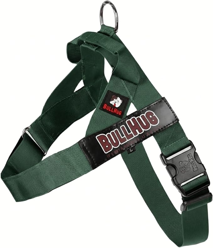 Adjustable Dog Harness– No Pull, No Choke – for English Bulldogs, French Bulldogs, Pugs & Broad-Chested Breeds – Easy, Safe Walks (Hunter Green, XL)
