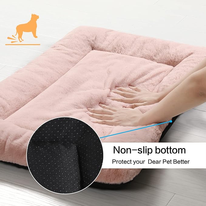 Dog Crate Pad Washable Dog Bed for Crate Medium Cozy Mat 30-Inch Pink | Ultra Soft Kennel Pad,Anti-Slip Bottom,Fits for Most Metal Crates,Comfortable Sleeping Pet Mat