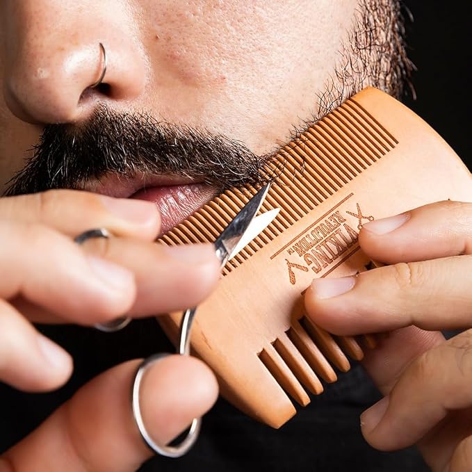 Viking Revolution - Ultimate Beard Kit Spiced Vanilla - Beard Grooming Kit for Men with Beard Brush, Beard Comb, Beard Balm, Beard Oil, Beard and Moustache Scissors - Husband Gifts for Men