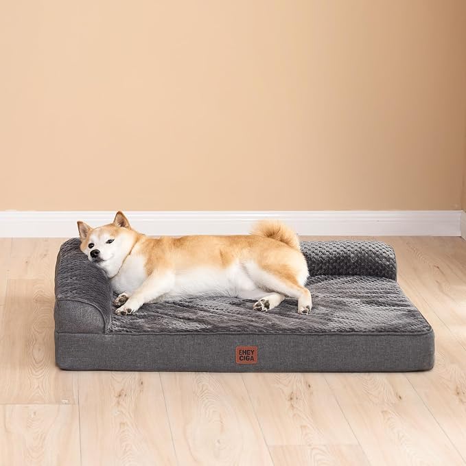 EHEYCIGA Orthopedic Dog Bed Medium Size Dogs, Memory Foam Dog Bed with Washable Removable Cover, Waterproof Pet Sofa Couch for Crate with Nonskid Bottom, 30x20x6, Dark Grey | Small Dog Sofa with Washable Removable Cover, Waterproof Pet Couch for Crate ...