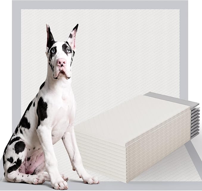 Gardner Pet 44" x 63" Extra Large Pee Pads for Dogs, ‌Enormous Puppy Pads, Dog Pads with Anti-Slip Particle, Puppy Training Pads, Grey 10 Count