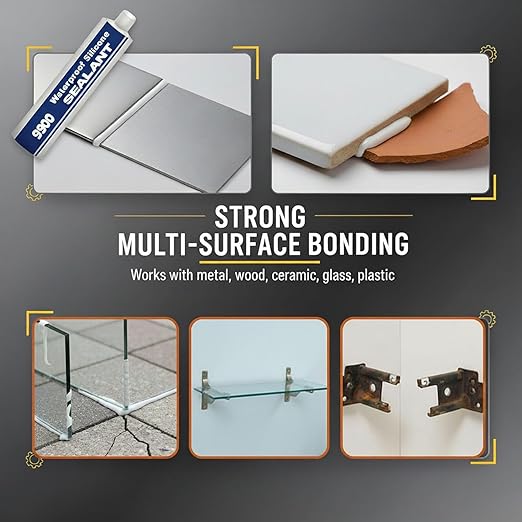 Waterproof Structural Adhesive Sealant - 9900 Super Bonding Glue, UV-Resistant Strong Sealing Compound for Roof, Bathroom, Tile, Multi-Surfaces (Clear)