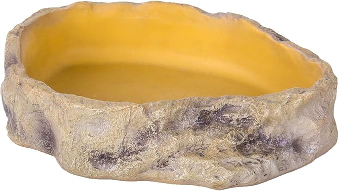 REPTIZOO Reptile Water Bowl Terrarium Water Dish Food Feeding Bowl for Reptile Amphibian Pets Large(11"x 8"x 2.4")