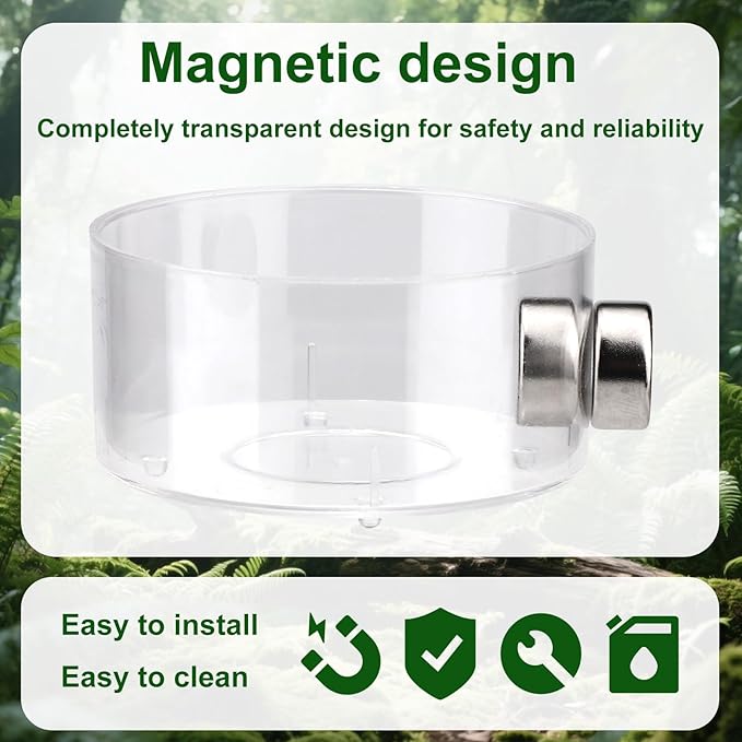 6pcs Jumping Spider Feeding Dish Set, Includes 2 Magnetic Water Bowl Tray 2 Brushes 1 Reptile Feeding Tongs & 1 Dropper Jumping Spider Enclosure Accessories Kit