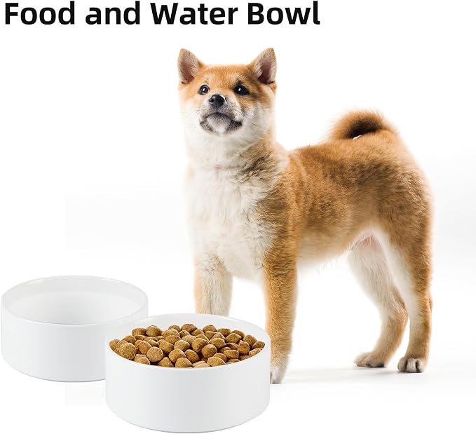 Havniva Ceramic Dog Bowls, 7.3” Dog Food and Water Bowl, Pet Feeding Bowl | Dog Food Bowl for Medium Dogs, Food-Grade Ceramic, Dog Water Bowl with Non-Slip Rubber Base, Large Capacity, Dishwasher Safe
