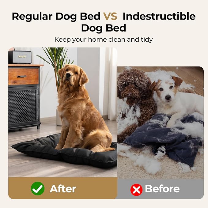 Chew Proof Indestructible Dog Bed,X-Large (28"x47") | Durable,for Aggressive Chewers,Tough,chew resistant, non chewable,Machine Washable & Waterproof,Indoor Outdoor