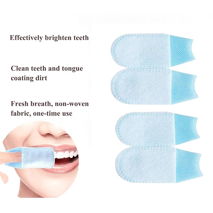 50Pcs Finger Cleaning Teeth Wipes Disposable Non-Woven Fabric Soft Gauze Infant Finger Clean Oral Toothbrushes Whitening