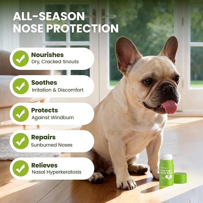 PawSono Lick-Safe Dog Paw & Nose Balm with Coconut Oil | All-Natural Moisturizer & Soother for Dry, Cracked Pads & Snout | Heat & Cold Pavement Protection Wax | Horse Hoof, Joint Care (M (1.3 oz))